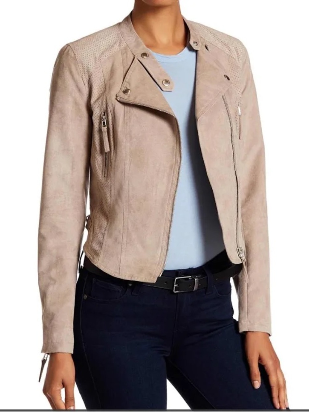 Sebby Faux Suede Moto Jacket